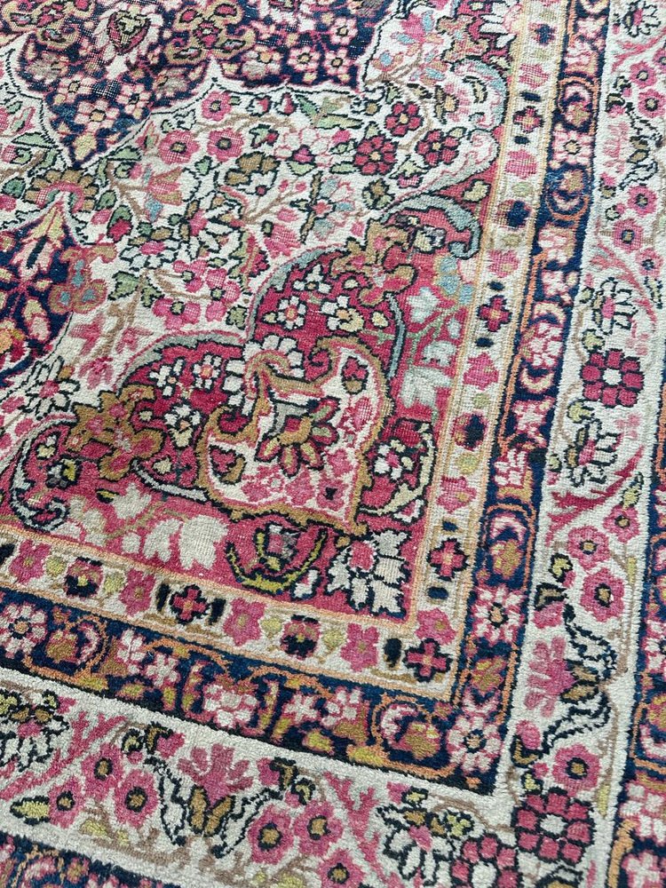 Antique Kirman Lavar Rug, 1890s