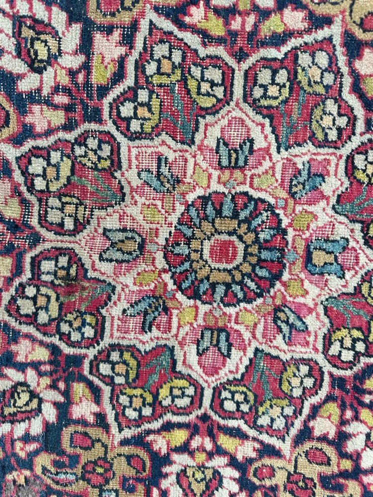 Antique Kirman Lavar Rug, 1890s