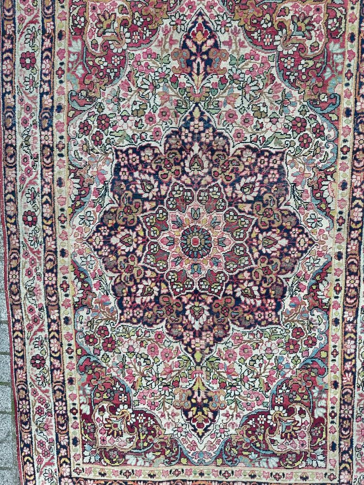 Antique Kirman Lavar Rug, 1890s