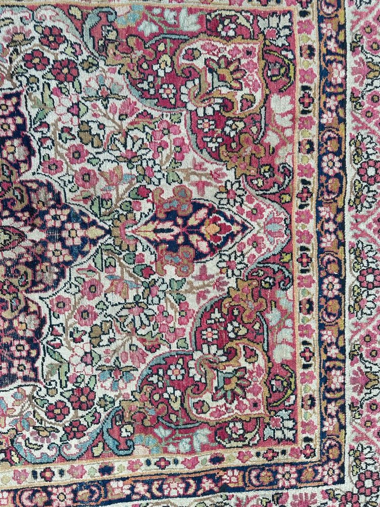 Antique Kirman Lavar Rug, 1890s