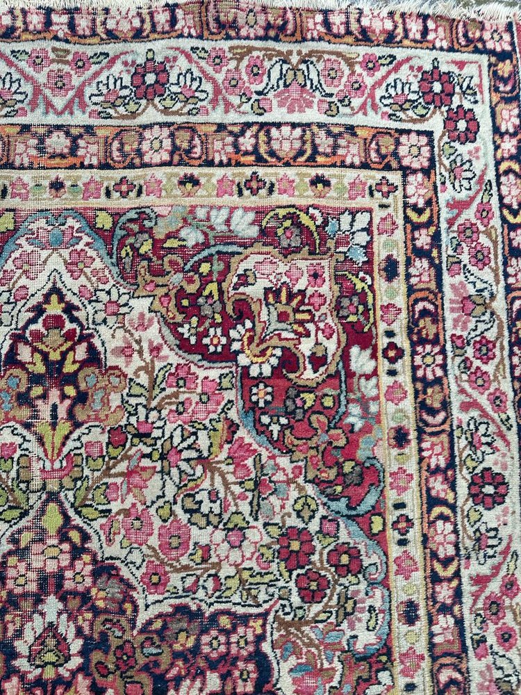 Antique Kirman Lavar Rug, 1890s