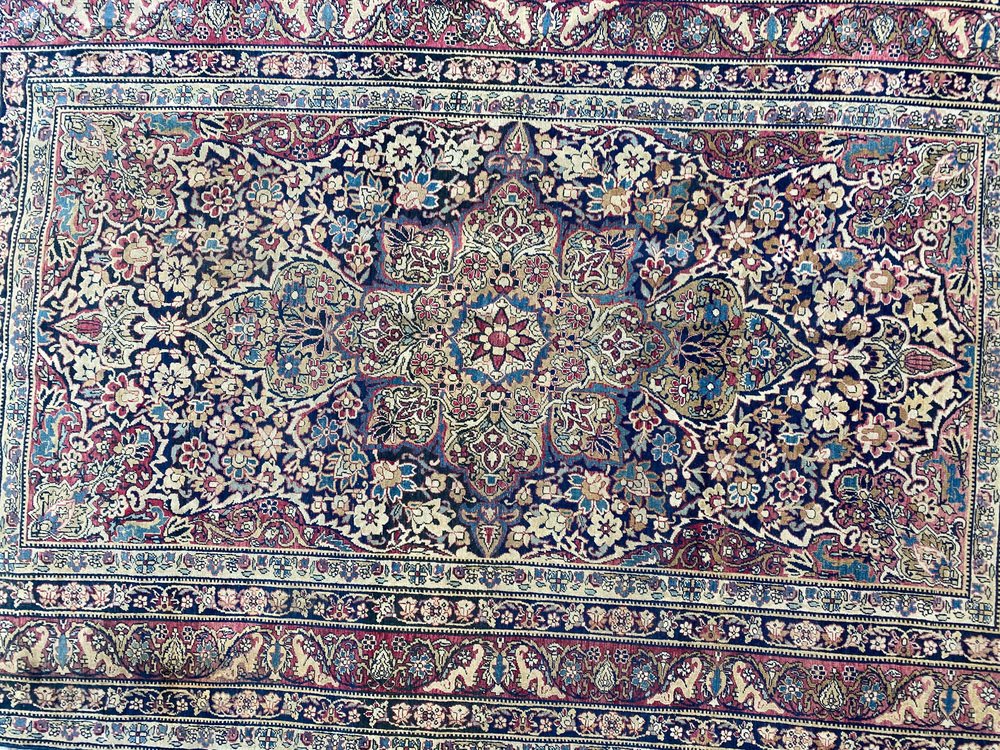 Antique Kirman Rug, 1890s