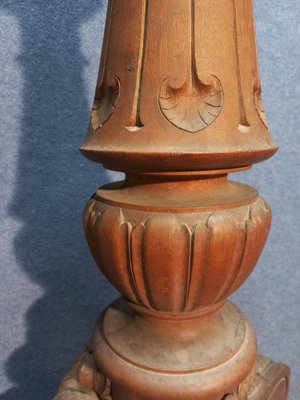 Antique Lamp Base in Oak, 1900-AWH-1328216