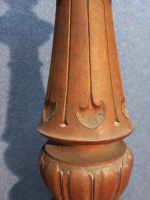 Antique Lamp Base in Oak, 1900-AWH-1328216