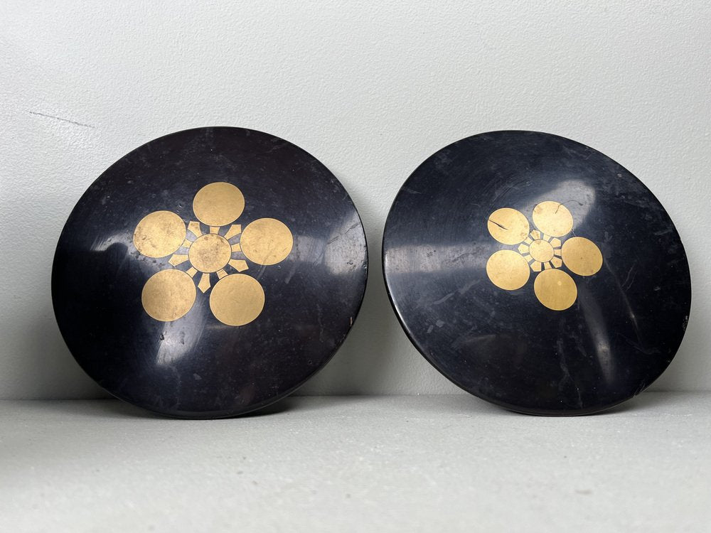 Antique Laquerware Tea Servers, 1890s, Set of 2