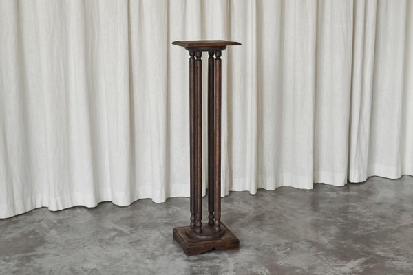 Antique Late 19th Century Pedestal in Oak, 1890s-FEW-2024237