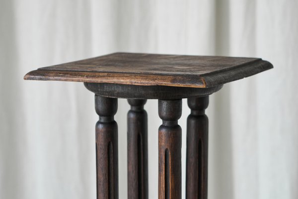 Antique Late 19th Century Pedestal in Oak, 1890s-FEW-2024237