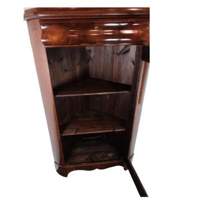 Antique Late Empire Mahogany Corner Cabinet with Shelves, 1840s-UY-1249231