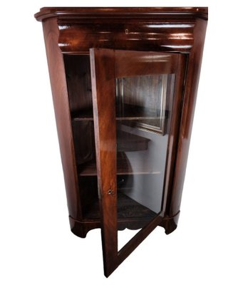 Antique Late Empire Mahogany Corner Cabinet with Shelves, 1840s-UY-1249231