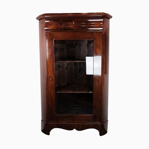 Antique Late Empire Mahogany Corner Cabinet with Shelves, 1840s-UY-1249231