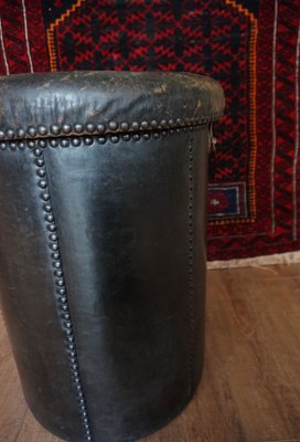 Antique Leather Ottoman-EA-852167