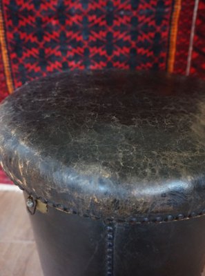 Antique Leather Ottoman-EA-852167