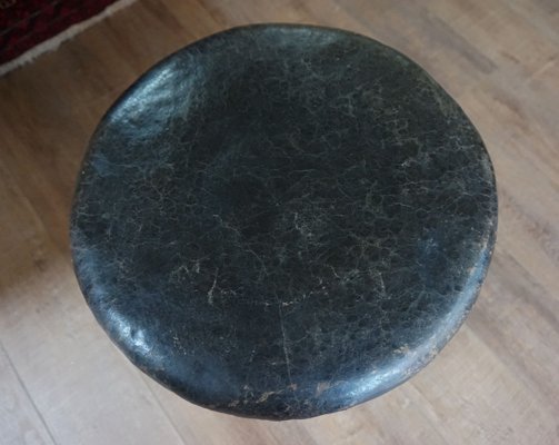 Antique Leather Ottoman-EA-852167