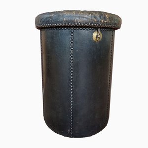 Antique Leather Ottoman-EA-852167