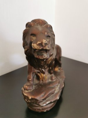 Antique Lion Figure in Plaster-OZE-1407170