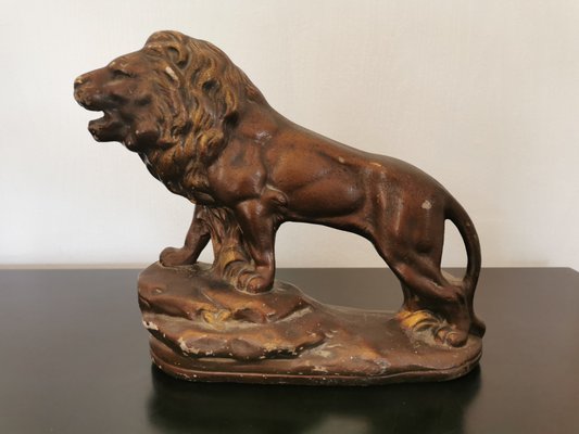 Antique Lion Figure in Plaster-OZE-1407170