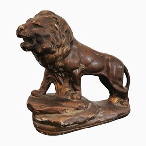 Antique Lion Figure in Plaster-OZE-1407170