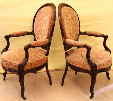 Antique Louis Philippe Armchairs, Set of 2-UMS-1140116