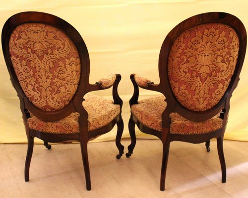 Antique Louis Philippe Armchairs, Set of 2-UMS-1140116