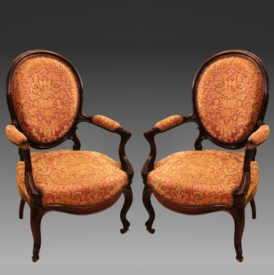 Antique Louis Philippe Armchairs, Set of 2-UMS-1140116