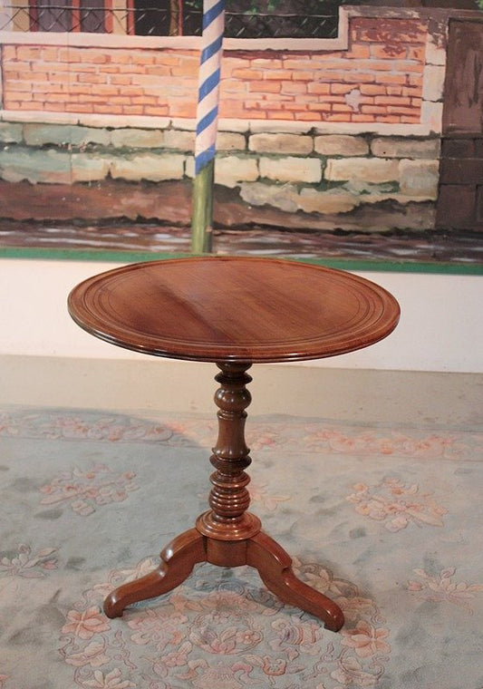 Antique Louis Philippe Blond Cherry Wood Side Table