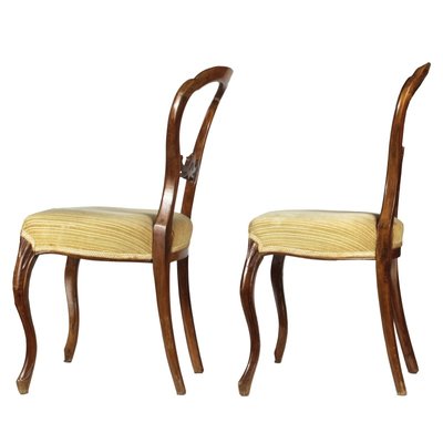 Antique Louis Philippe Italian Walnut Side Chairs, 1850s, Set of 2-RAQ-497413