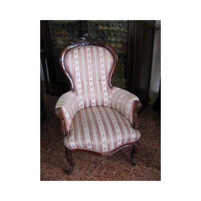 Antique Louis Philippe Walnut Armchair-RAQ-687580