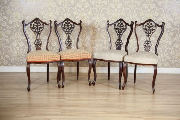 Antique Louis XV Ash Chairs with Openwork Backrests, Set of 4-CYY-2016563