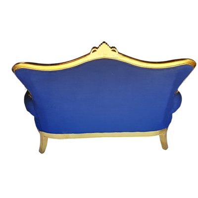 Antique Louis XV Blue Sofa with Gilt Gold-TCS-1241050