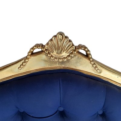 Antique Louis XV Blue Sofa with Gilt Gold-TCS-1241050