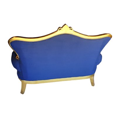 Antique Louis XV Blue Sofa with Gilt Gold-TCS-1241050