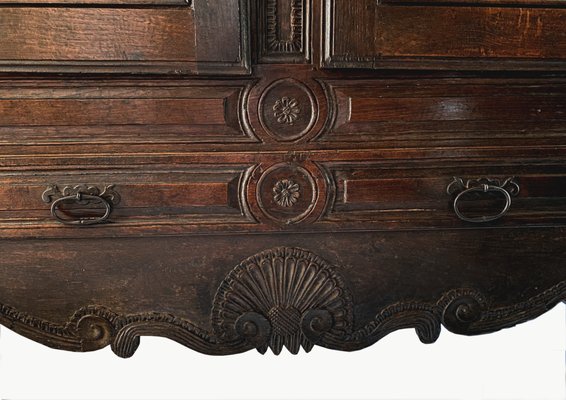 Antique Louis XV French Oak Wedding Wardrobe-CTD-996699