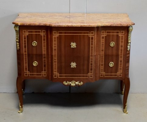 Antique Louis XV/Louis XVI Mahogany Commode-RVK-749195