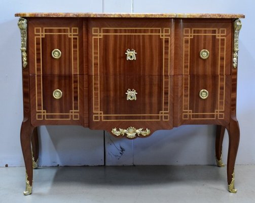 Antique Louis XV/Louis XVI Mahogany Commode-RVK-749195