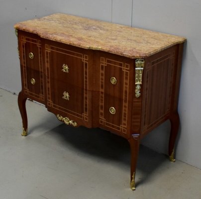 Antique Louis XV/Louis XVI Mahogany Commode-RVK-749195