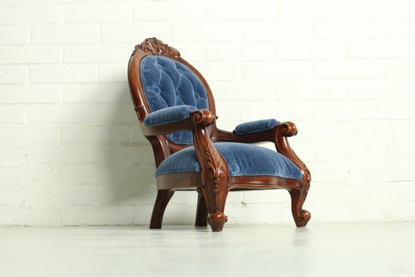 Antique Louis XV Mahogany Armed Portrait Chair, 1950s-ZA-1426135