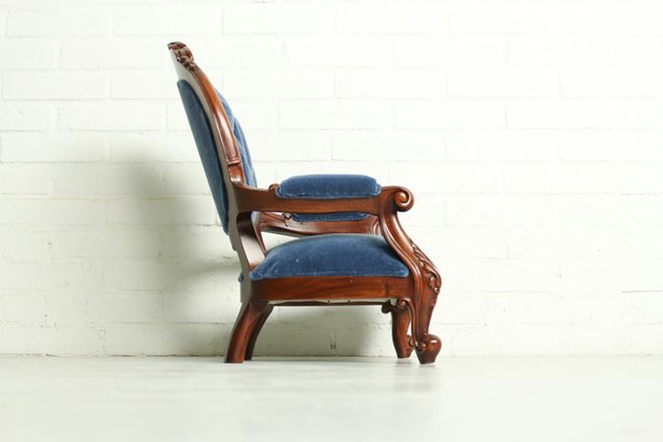 Antique Louis XV Mahogany Armed Portrait Chair, 1950s-ZA-1426135