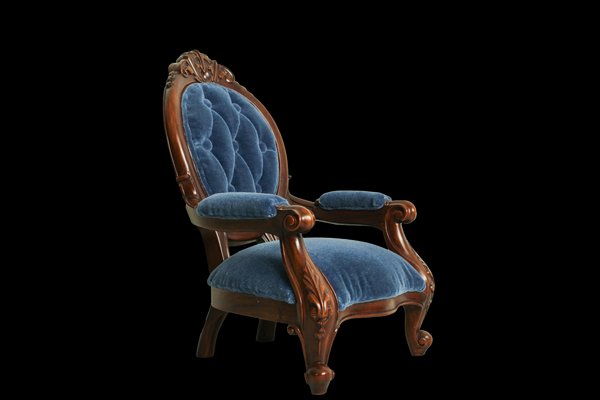 Antique Louis XV Mahogany Armed Portrait Chair, 1950s-ZA-1426135