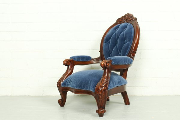 Antique Louis XV Mahogany Armed Portrait Chair, 1950s-ZA-1426135