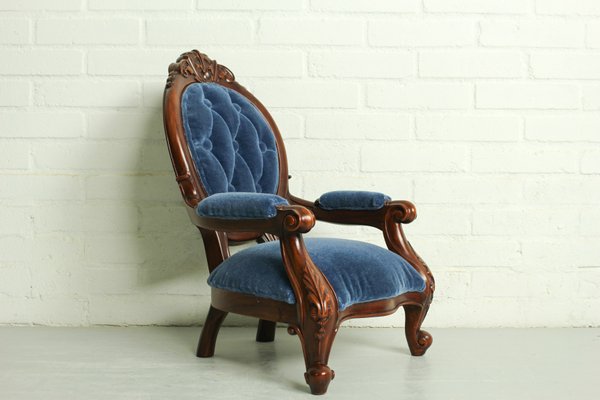 Antique Louis XV Mahogany Armed Portrait Chair, 1950s-ZA-1426135