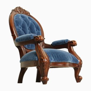 Antique Louis XV Mahogany Armed Portrait Chair, 1950s-ZA-1426135