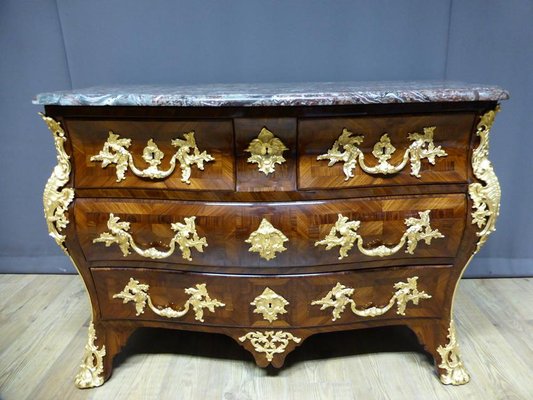 Antique Louis XV Marquetry Tomb Chest of Drawers-WSV-605376