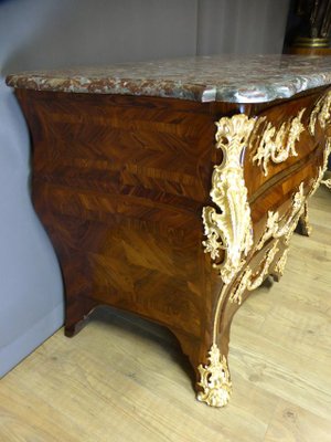 Antique Louis XV Marquetry Tomb Chest of Drawers-WSV-605376