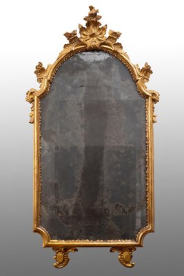 Antique Louis XV Neapolitan Mirror in Golden and Carlied Wood-KKK-1215116