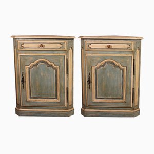 Antique Louis XV Polychrome Corner Cupboards in Oak, Set of 2-HPU-809512