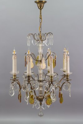 Antique Louis XVI Crystal Glass and Brass Chandelier-KEG-1080153