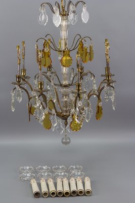 Antique Louis XVI Crystal Glass and Brass Chandelier-KEG-1080153