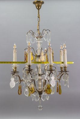 Antique Louis XVI Crystal Glass and Brass Chandelier-KEG-1080153