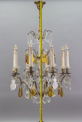 Antique Louis XVI Crystal Glass and Brass Chandelier-KEG-1080153