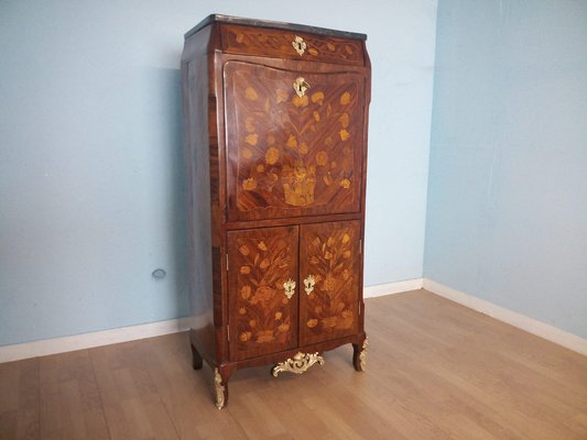 Antique Louis XVI French Secretaire with Brass Applique-BZF-1291851